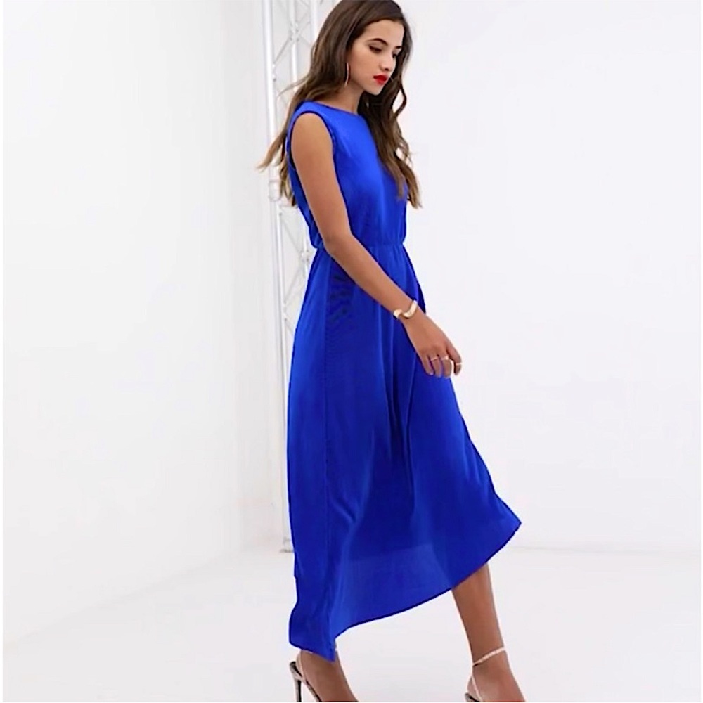 ASOS Midi Plisse One Shoulder Dress